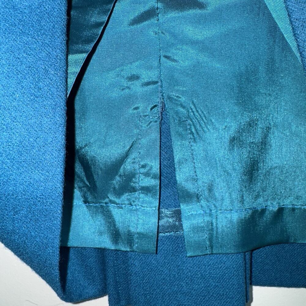 Vintage Pendleton Women's Midi Pencil Skirt 100% Virgin Wool USA Sz 8 Teal - Picture 5 of 9